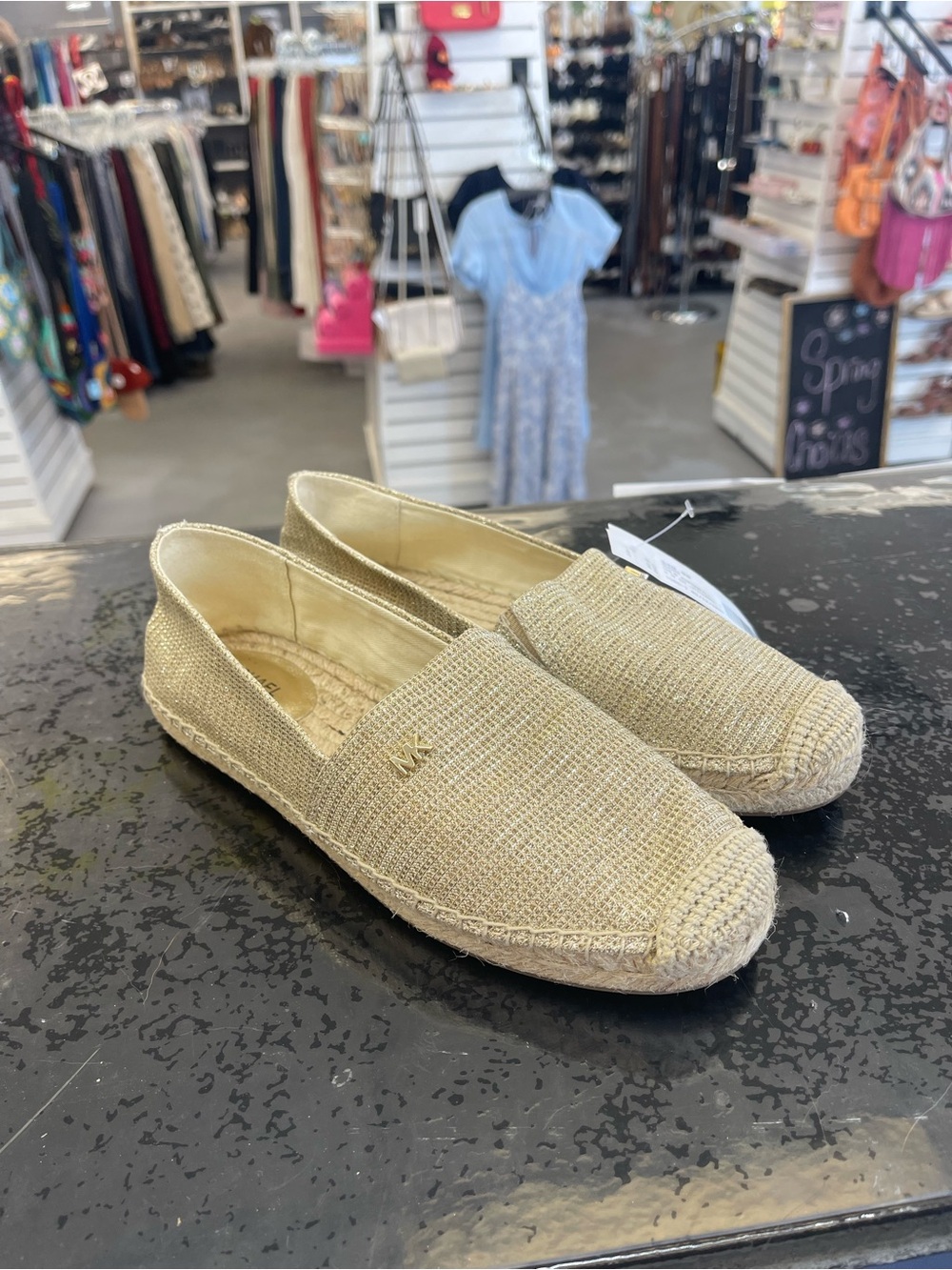 Michael Kors Natural Woven Espadrille Slip-Ons